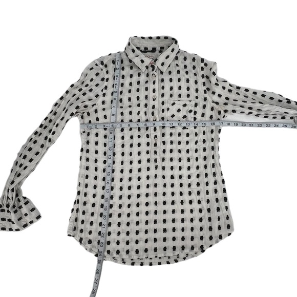 Merona White Button Up Long Sleeve Pointed Collar Shirt Size Small Women’s - Picture 4 of 5